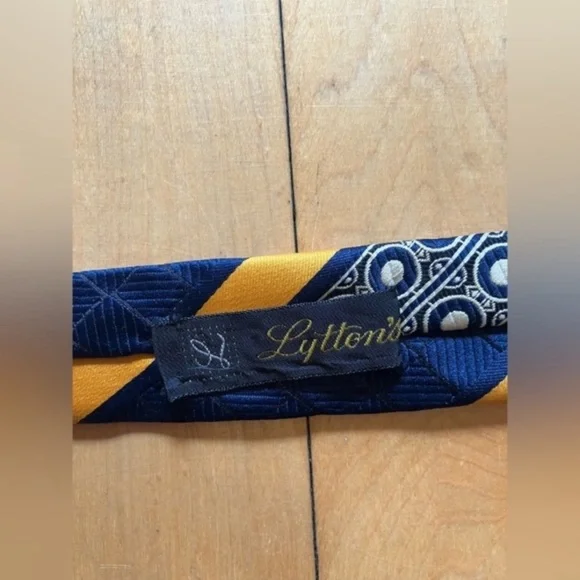 Givenchy Blue and Gold Striped Tie - Picture 6 of 7